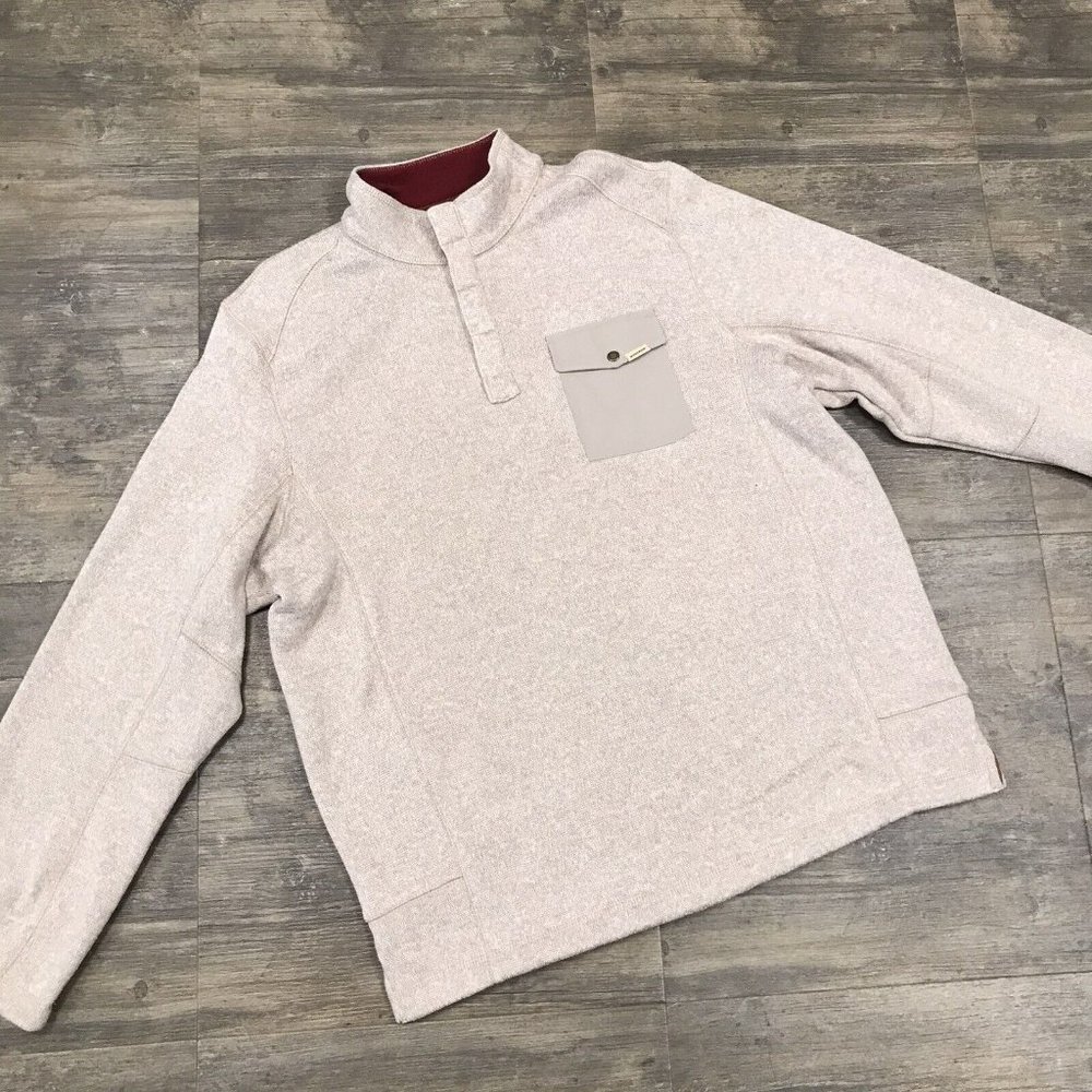 Woolrich Quarter Snap Fleece Pullover Sweater Men Size XL Long Sleeve EUC